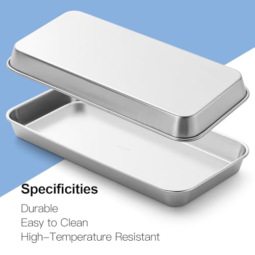Image of JMU Medical Surgical Stainless Steel 100 Pcs, 8.74 inch x 4.49 inch x 0.87 inch Dental Lab Instrument Trays, Flat Tray