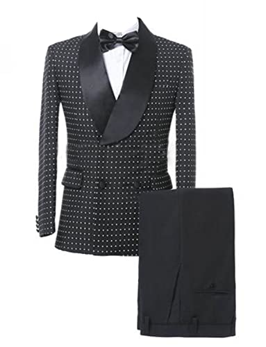 Costume homme col châle double boutonnage veste soirée chic et pantalon habillé