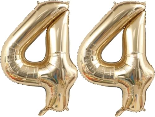 Image of Light Gold 44 Balloon Numbers 40 Inch Large 44th Birthday Balloons,Helium Mylar Foil Number 44 Balloons Champagne Gold Birthday Party Decorations Supplies for Men Women