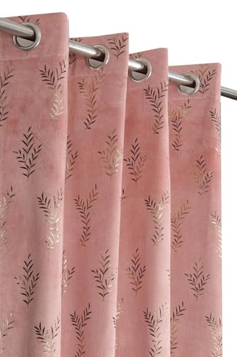 Image of Curtains 9 Feet Long for Living Room - Long Door 9ft Curtains Set 1 Pcs Panel, Velvet Blackout & Stylish Parda for Home Decor & Office Room Darkening | Pink Colour 9 feet (48 x 108 Inch) - 1 Pcs