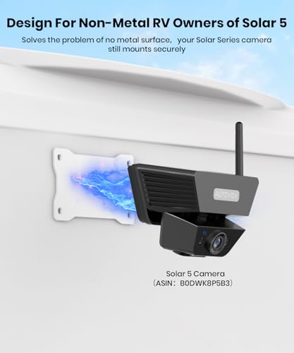Image of AUTO-VOX White Metal Plate for Solar Magnetic Backup Camera：All Weather Durable White Iron Bracket, Stable Rear Mounting, Compatible with Aluminum /Fiberglass RV, Trailer, Camper, Truck