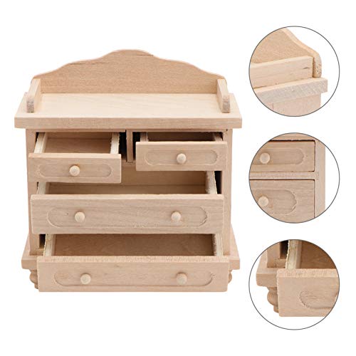 balacoo Puppenhaus Möbel Set Puppenhaus Miniatur Schrank mit Schublade Mini Holz Schrank Möbel für Puppenhaus Wohnzimmer… – Bild 6