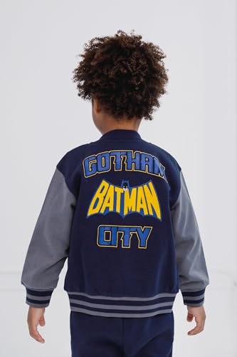 Image of DC Comics Justice League Fleece Varsity Bomber Jacket and Jogger Pants Outfit Set Toddler to Big Kid Sizes (2T - 14-16)