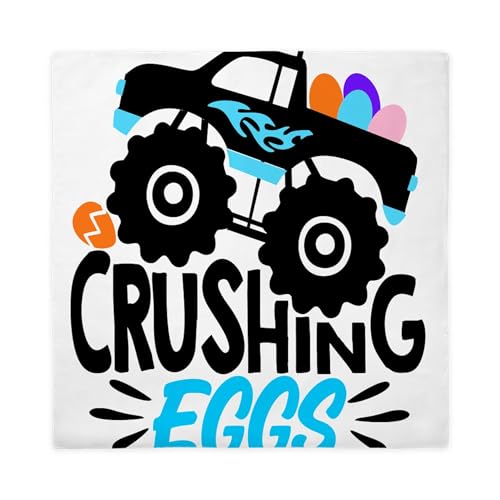 CafePress New Easter Monster Truck Crushing Eggs Queen Duvet Cover, Printed Comforter Cover, Unique Bedding