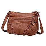 ibasenice Bolso Bandolera de Piel Sintética para Mujer Gran Capacidad Diseño Casual para Viaje y Uso Diario Bolso de Hombro Multifuncional para Estudiantes y Señoras
