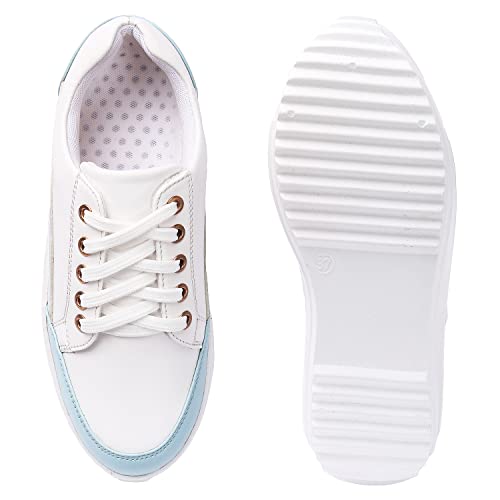Image of Vendoz Women White Multi Sneakers