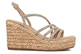 Alma en Pena Sandalias con cuña alta V2651109 para mujer en arena con Pedrería – Esparto - Mujer color: Amarillo talla: 41