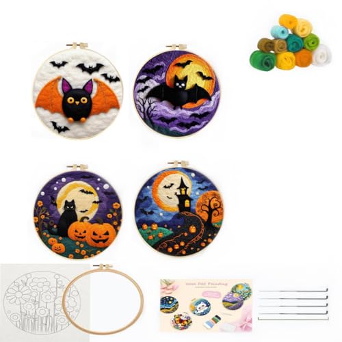 Halloween Wool Needle Felting Kit, Beginner Felt Kit for Adults,