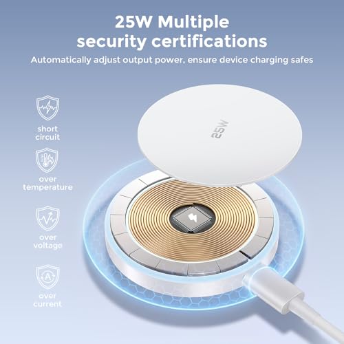 Image of 25W MagSafe Charger 2 Pack Magnetic Wireless Charging Pads with 6FT Cables | 25W magnetic charging with two 6FT USB C cables, compatible with iPhone 17 /16 /15 /14 /13 /12 Series and AirPods 4 /3 /2 /Pro