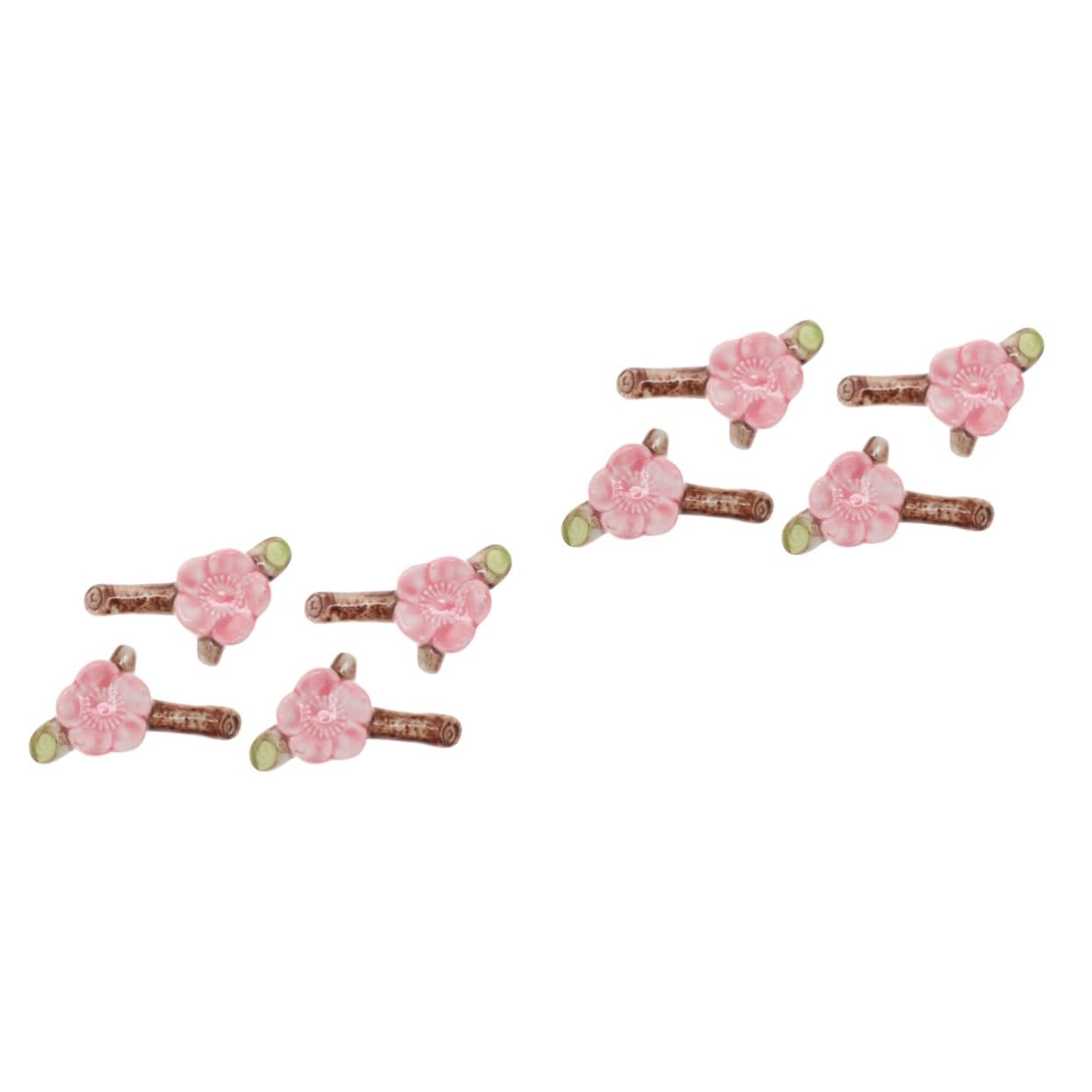 Repose-Baguettes, Supports à Baguettes pour Restaurant, Motif Fleurs de Cerisier en céramique, Lot de 4, Dimensions : 6,5 x 3 x 1,5 cm