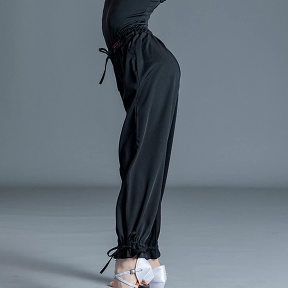 Girls Kids Latin Modern Ballroom Dance Pants Drawstring Elastic Waist Practice Dance Trousers