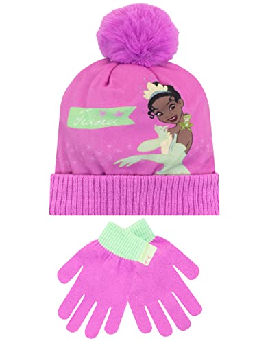 DInsey Kids Winter Hat and Gloves Set Tiana Purple One Size