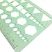 2PCS Plastic Green Measuring Templates Geometric Rulers for Office and School, Building formwork, Drawings templates
