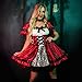 Leg Avenue Womens - 2 Piece Gothic Red Riding Hood Set Sexy Hooded Cape and Peasant Dress for Women adult exotic costumes, Red/White, Small US