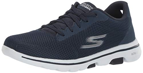 Skechers Performance Go Walk 5-Lucky, Zapatillas Mujer, Multicolor (NVW Black Textile/Trim), 37 EU