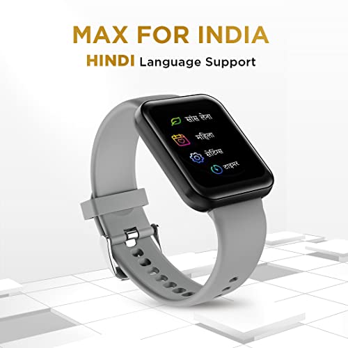 Image of GIZMORE Gizfit Blaze Max 1.85 inch IPS Display with 240 x 280 px | 450 NITS Brightness BT Calling Edge to Edge Display, Voice Assistance, Bluetooth Smartwatch (Gray)