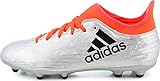 adidas Performance Kids' X 16.3 Firm Ground Soccer Shoe (Little Kid/Big Kid), Silver Metallic/Black/Indoorfrared, 4.5 M US Big Kid