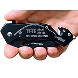 Fisherman Gifts for Men, Husband, Friend, Dad, Grandpa, Brother, Colleague - Engraved Pocket Knife - Gifts for Fishing Lovers - Unique Fishing Gifts for Christmas, Father's Day (The Man, The Myth)