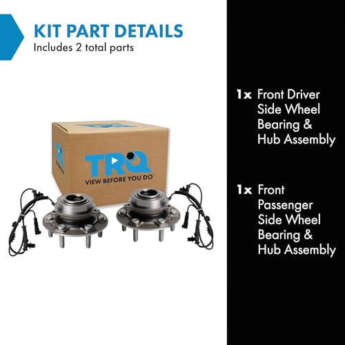 Image of TRQ Front Wheel Bearing and Hub Assembly Set 2 Piece for Models with 22 INCH Factory Wheels ONLY Compatible with 19-24 Ram 1500