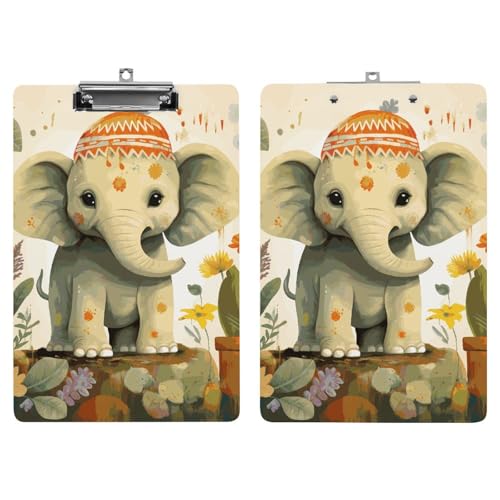 Porte-bloc A4 acrylique imprimé éléphant support écriture nomade - 7