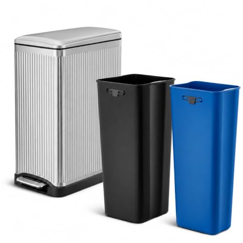 Image of Home Zone Living 13 Gallon Kitchen Trash Can with Dual Compartments