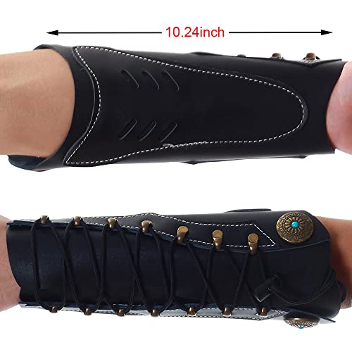 Sopoger Archery Arm Guard Leather Bow Sleeve Forearm Guard Traditional Protective Armguard Bow Shooting Hand Guard Gear For Adult Youth Men Women Hunting Practice (Black) #TOP2