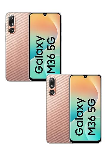 Image of (Pack of 2) Compatible with Samsung Galaxy M36 5G / F36 5G Skin Sticker /Vinyl wrap /Protective Film Mobile Back Skin Carbon Fiber 3D Transparent by Candeal Mizhan(Only Back)