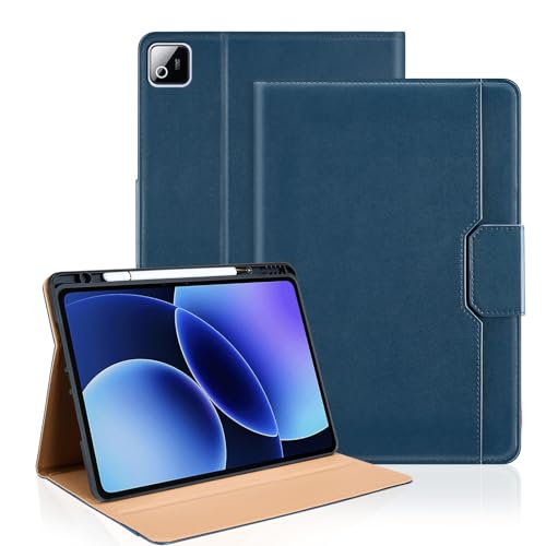 Coque Xiaomi Pad 8 / Pad 8 Pro 2025 et Pad 7 en cuir PU noir protection intégrale avec porte-stylo