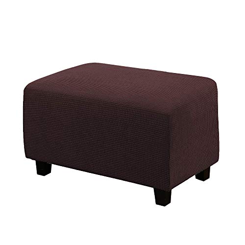 Meigeh Stool Cover Rectangular Pouf Coppertura Stool Cover Rectangular Pouf Cover Ottoman Slipcover Dark Brown