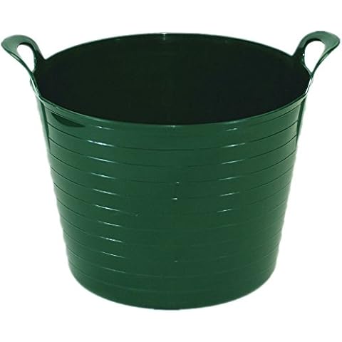 Easy Shopping 45 Liter Heavy Duty Large Flexi Tub Garden Home Flexible Colour Plastic Storage Container Bucket Flex Tub- MADE IN U.K. (Green) Cover