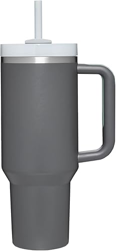 Miniatura 2 de Vaso moderno Quencher Adventure de 30 onzas, vaso aislado al vacío de acero inoxidable, vaso de viaje con tapa y popote (carbón)