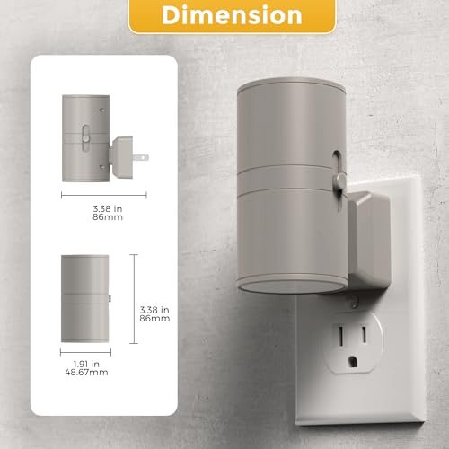 Image of L LOHAS LED Night Light Plug in, Night Lights Plug into Wall, Light Sensor, Cement Gray Housing, Soft White Nightlight, 100LM Dimmable Nightlights for Hallway Bedroom Bathroom, 2 Pack