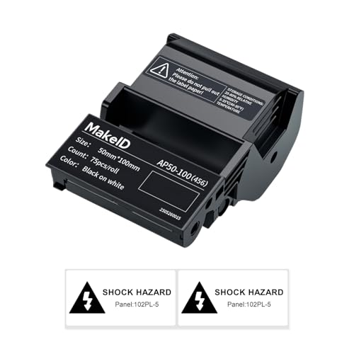 MakeID EP53 Labels, All-Weather PET Label Tape with Ribbon Cartridge for Indoor/Outdoor ID and Equipment Labeling - for EP53 Portable Industrial Label Maker