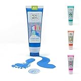 Miniwerk Bio Malfarbe Blau mit Schwammaufsatz aus natürlichen Rohstoffen, schadstofffrei wie Fingerfarbe - Fußabdruck Baby, Stempel Kinder - Erinnerung und Dekoration für Baby- & Kleinkinderzimmer