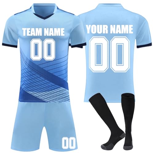 Camiseta fútbol Niño y Adulto Personalizadas Conjunto equipación Fútbol Hombres Casa/Visitante DIY Personalizadas Nombre y Número, camisetas deportivas, pantalones cortos y calcetines