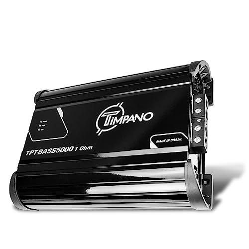Image of Timpano 5000 Watts Mono Subwoofer Car Audio Amplifier TPT-BASS5000 1 Ohm - 12 Volts 5K Monoblock Class D Car Amp, Built-in Crossover & Bass Boost with Smart Fans