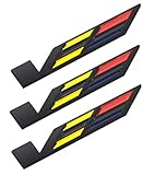 3x Black V Car Body Trunk Lid Sticker Badge Emblem Compatible For ATS CTS SRX XTS (Black/Yellow/Red)