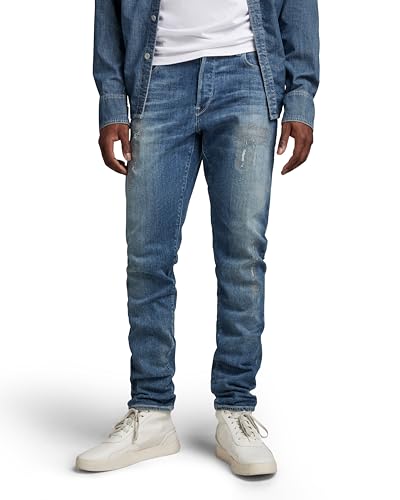 G-STAR RAW herr Jeans 3301 Slim, Blå (Vintage Ripped Sea Breeze C913-d906), 29W / 30L