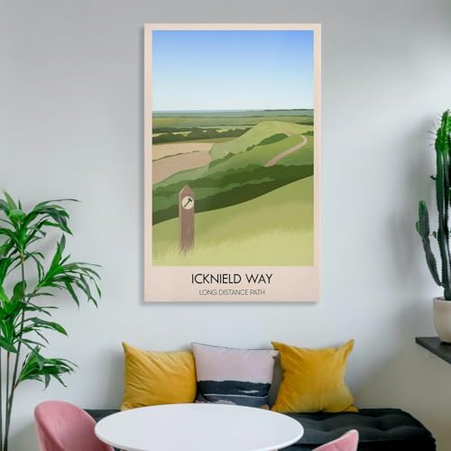 Poster sur toile Icknield Way idée cadeau idéale de 40 x 60 cm pour proche et collègue