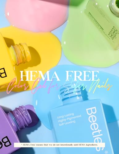 Image of Beetles Summer Gel Polish Set - Hema-Free Summer Garden Collection, 30 Colors Neon Bright Blue Purple Colors Polish with Base Top Coat Swatch Card Uv LED Lamp Gel Gifts for Women