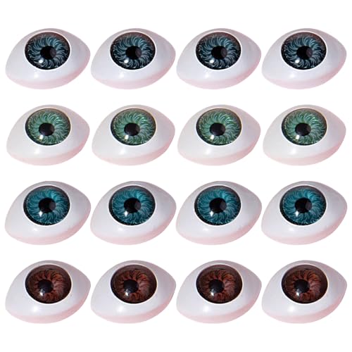 VBSYUYQ 8 Pairs Oval Plastic Craft Eyes for DIY Doll Stuffed Toy Making