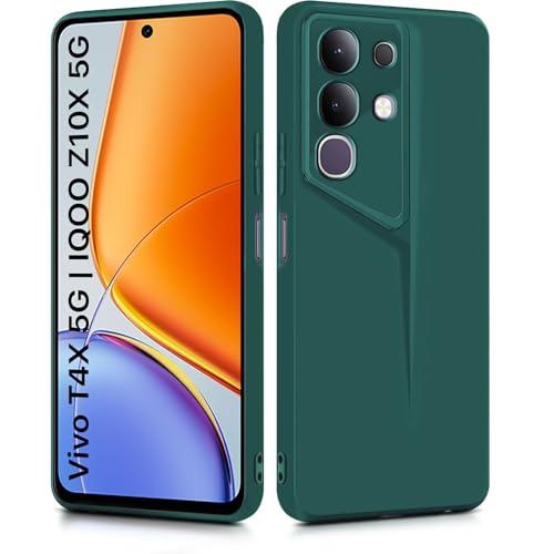 Image of WOW IMAGINE Slim Back Cover for Vivo T4x 5G | iQoo Z10x 5G | Vivo Y31 Pro 5G | Blade Series Ultra Case with Lightweight Design | Camera Protection | Soft Matte Silicone Flexible Mobile Case - Green