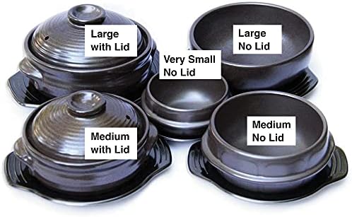 Crazy Korean Cooking Korean Stone Bowl (Dolsot), Sizzling Hot Pot for Bibimbap and Soup - Premium Ceramic (Very Small, No Lid)