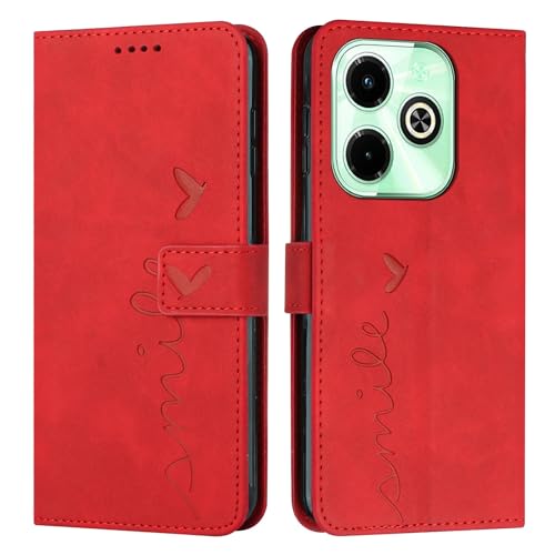 Housse Infinix Hot 40i à rabat avec motif en relief protecteur