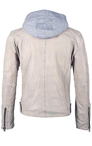 Mauritius Liem Long Sleeve Lambskin White Hooded Leather Jacket for Men2