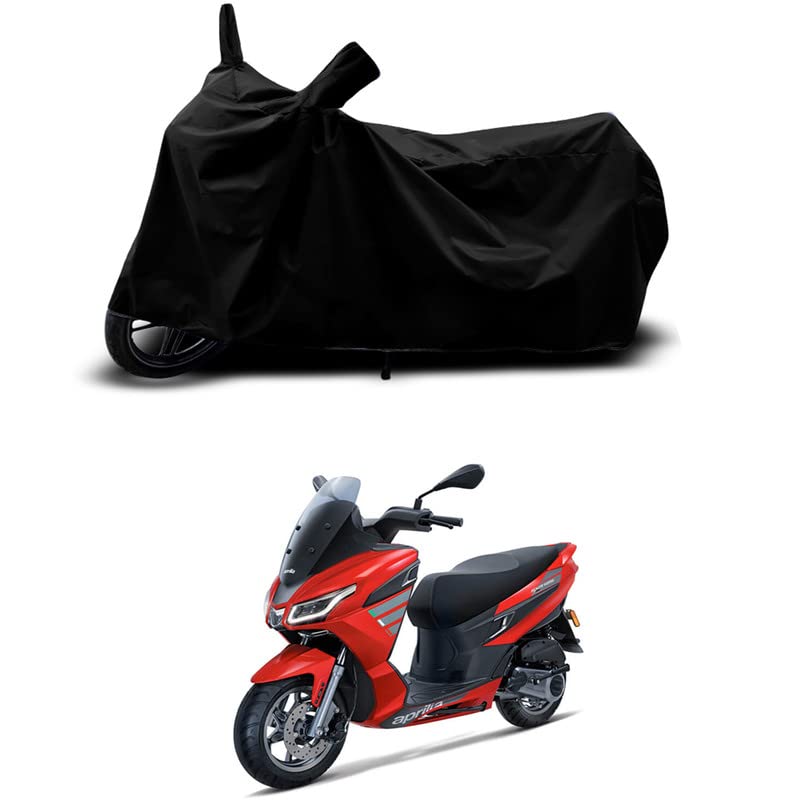 Image of 100% Scratchproof /UV-Rays /Heat Protection /Birds Dropping /Water Resistant /Dust proof /Waterproof /Full Bike Scooty Two Wheeler Body Cover Compatible For Aprilia SXR 125 STD All Varients[Black]