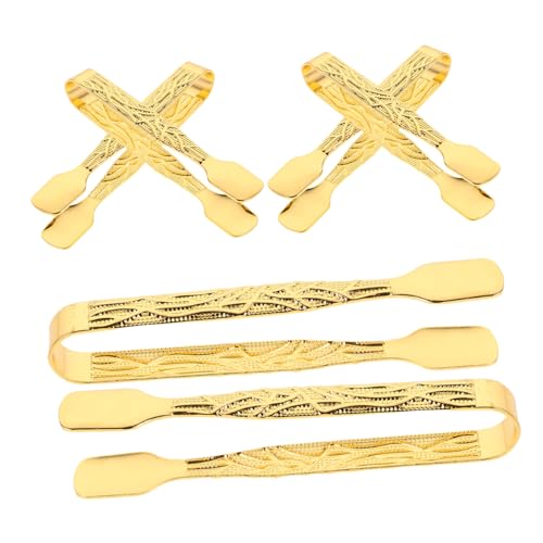 CONGARTENO 6個アンティーク調 アイアン炭ばさみ 香椈F用炭夾子 バッコール用 エングレーブハンドル付き 香炉アクセサリー