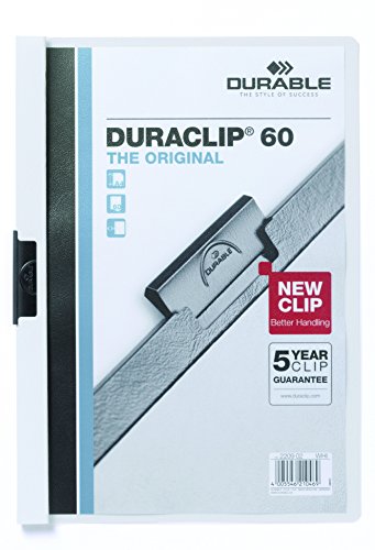 Preisvergleich Produktbild Durable 220902 Duraclip Klemm-Mappe, A4, 6 mm, weiß