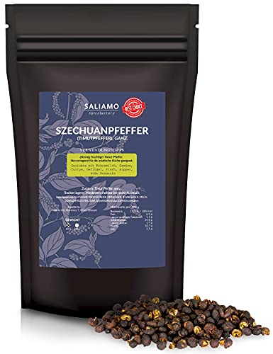 Saliamo Szechuan Pfeffer - Timutpfeffer - Pfeffer ganz - schwarze Pfefferkörner - Grapefruit Pfeffer - aus Nepal - Wildsammlung - 100 g Packung Cover