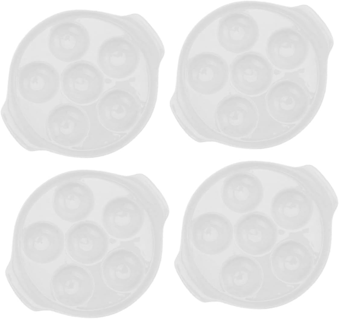 Zerodeko 4pcs Ceramic Escargot Plate Elegant Deviled Egg Display Holder for Gourmet Dishes Multifunctional Shrimp Platter Serving Tray for Family Gatherings and Dinner Parties